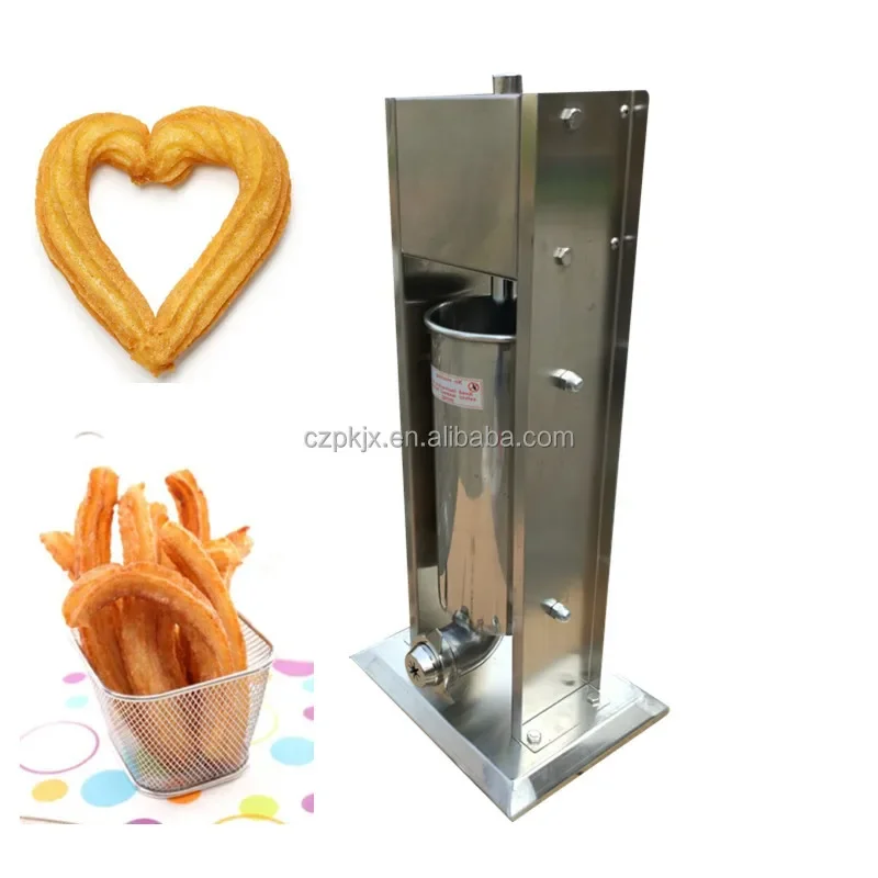 Stainless Steel Electric Manual Spanish Churros Maker Filler Latin Fruit Snack Machine With 3 Nozzles Commercial or Home Use