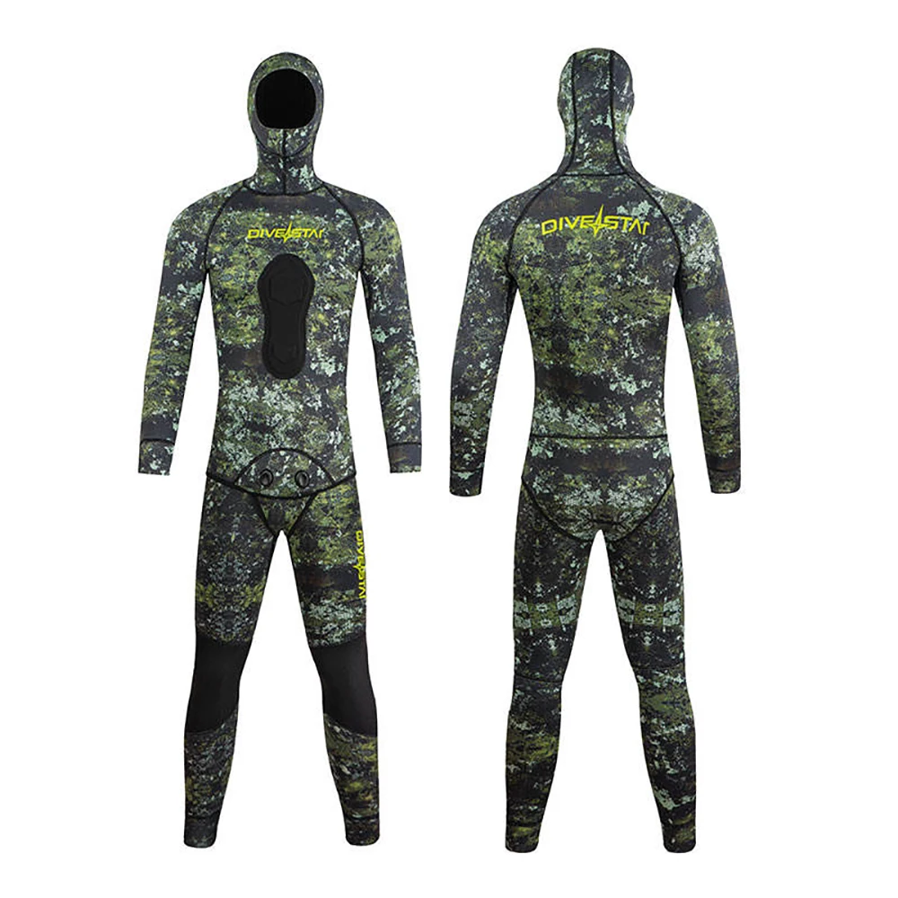 

New 3MM Neoprene Spearfishing Wetsuit One Piece Long Sleeve Diving Suit Camouflage Winter Swimwear Deep Dive Surfing Suits