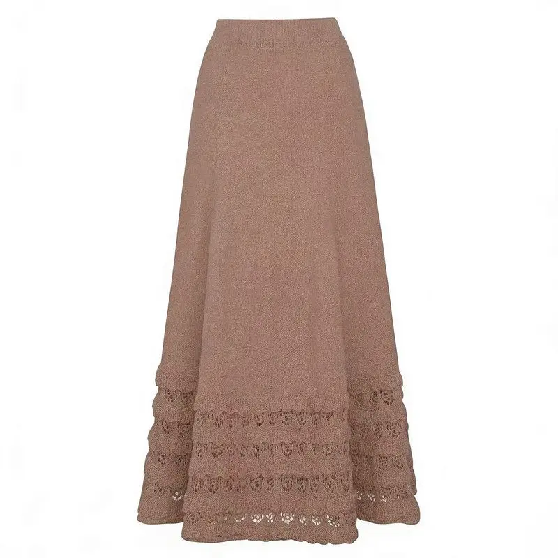 

High Quality Fashionable Knitted A-Line Skirt Elegant Lady Spring Autumn New Style Quality Fashion Popular Lady Skirt