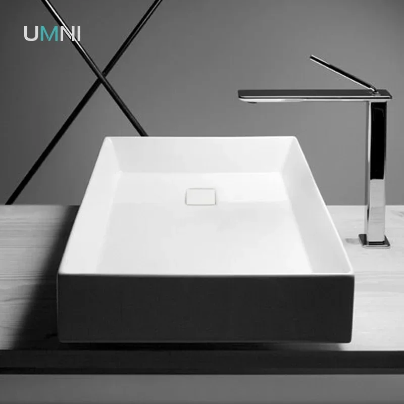 Side launching, square washbasin, washbasin, ceramic bathroom, household art