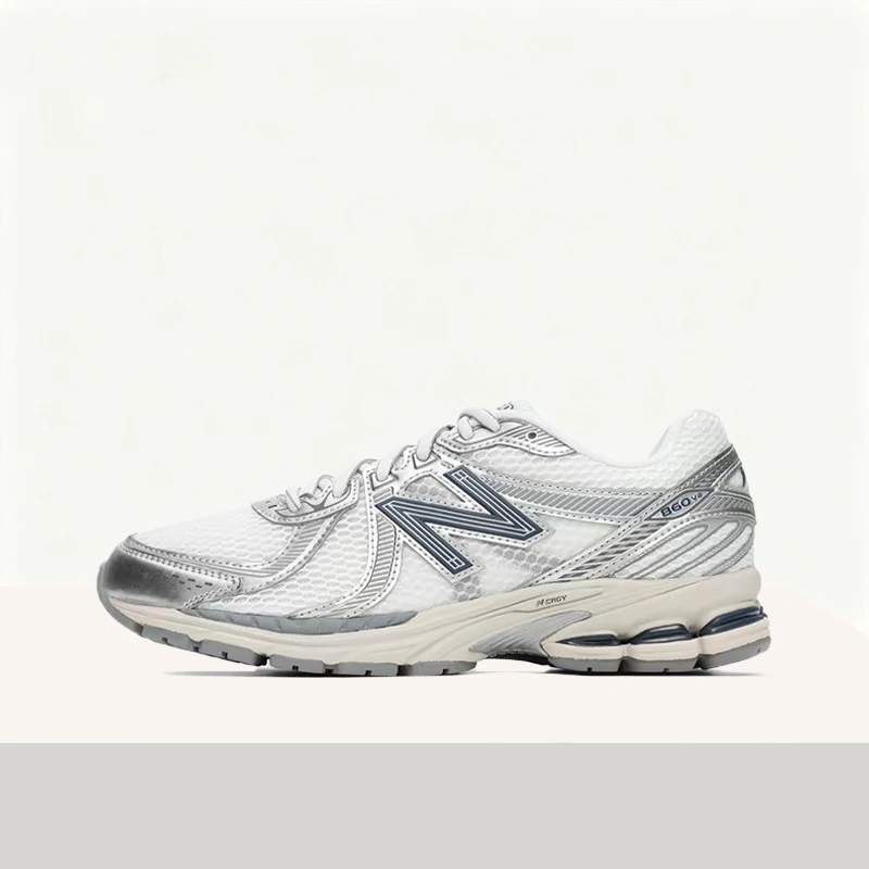 New Balance 860 Unisex Silver Round-Toe Runners – Non-Slip Durable Sole & Comfortable Casual Everyday Fit ML860RG2