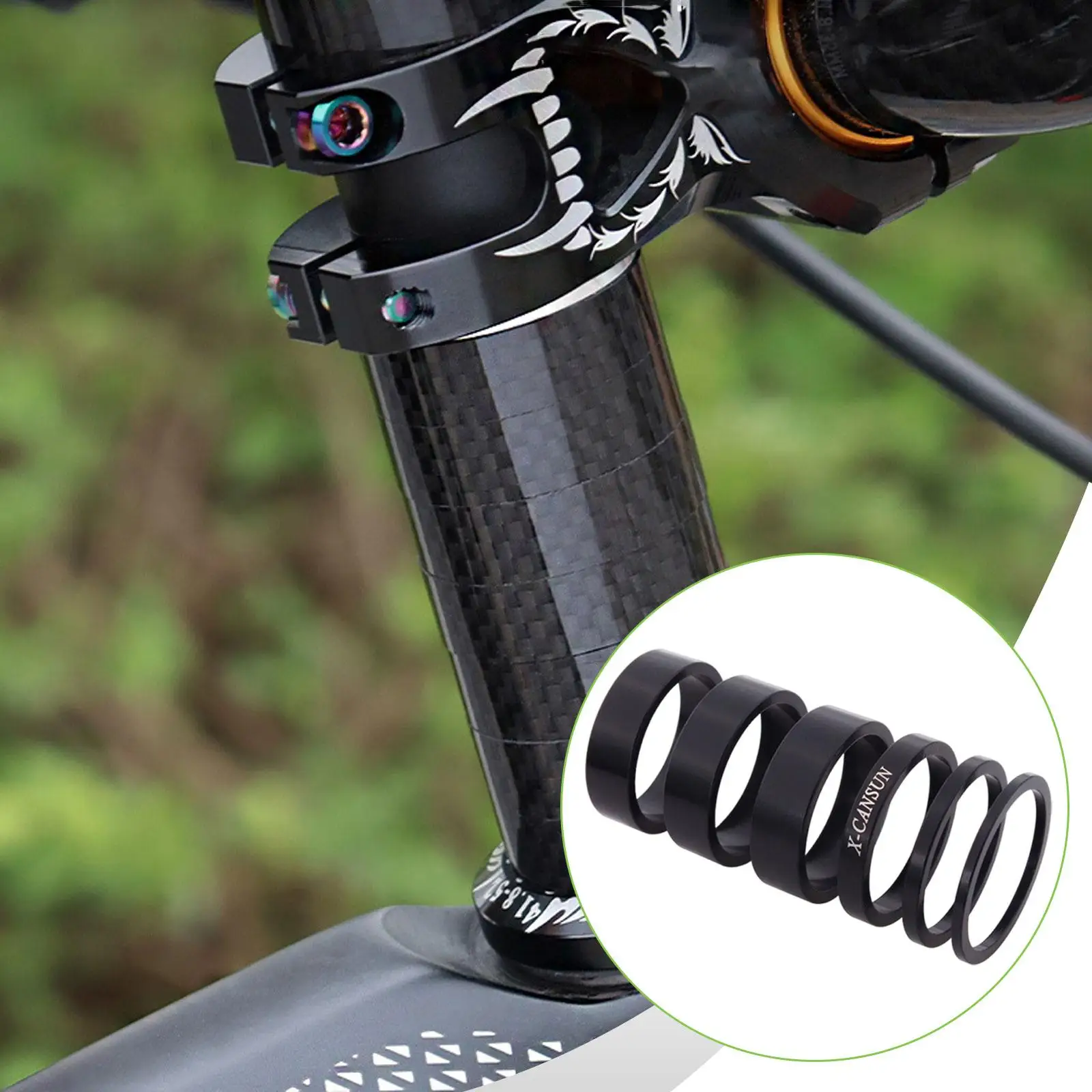 

Road Bike Headset Spacers Aluminum Alloy Practical Biking Accessories for Mountain Bicycle Handlebar Repair