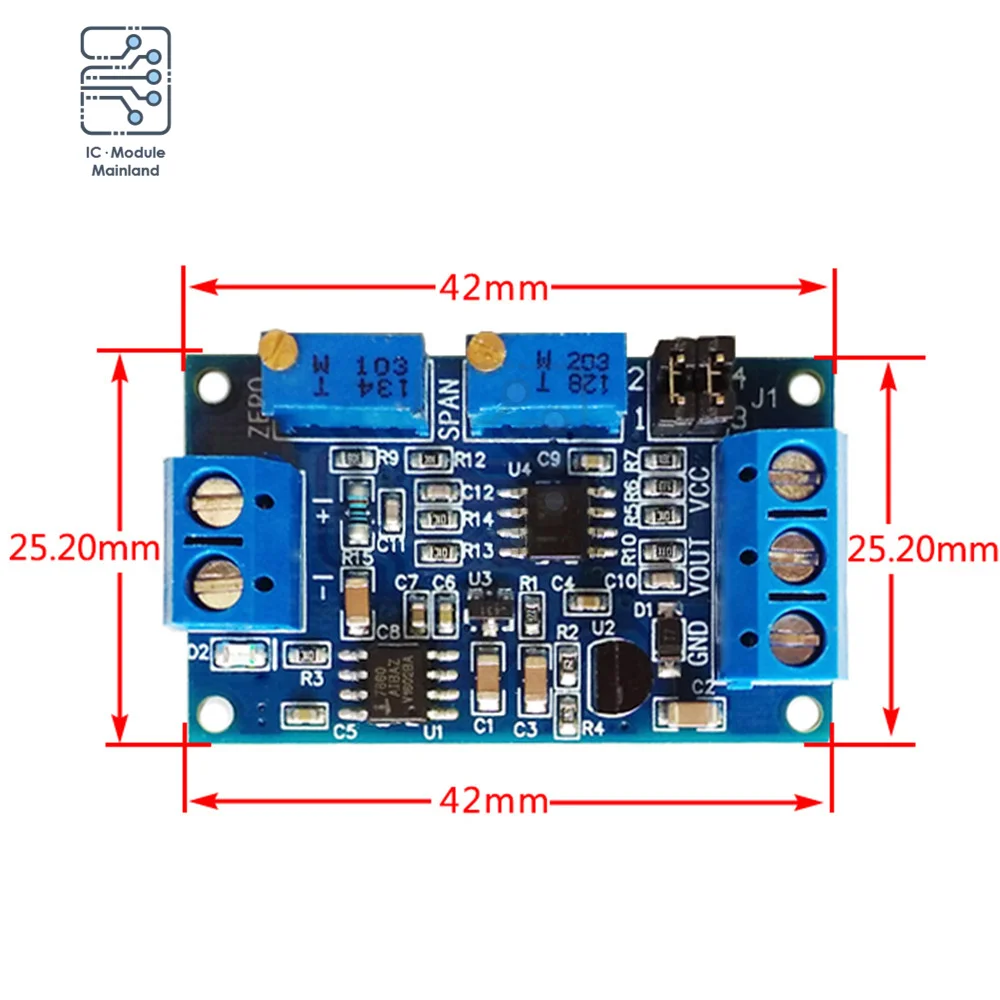 0 -20mA 4 -20mA to 0-3.3V/5V/10V Current To Voltage Module Power Supply Voltage Transmitter Signal Converter Board for Arduino