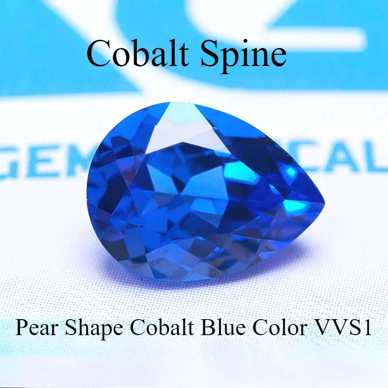 

Cobalt Spine Pear Shape Blue Demon Color VVS1 Gemstone Beads for Diy Charms Jewelry Making Materials Selectable AGLCertificate