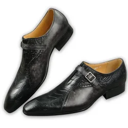 Sapatos de escritório masculinos nova moda único produto estilo moderno de alta qualidade artesanal oxford preto designe sapatos de negócios para homem