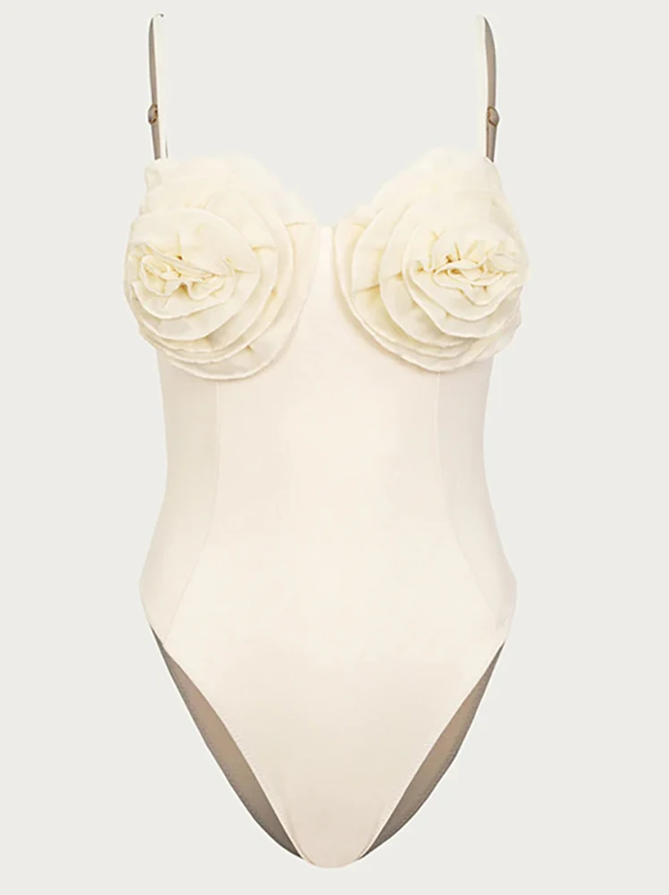 ملابس سباحة نسائية بحمالات رفيعة ، ملاصقة للجسم برقبة مربعة ، بدلات سباحة عصرية ، ملابس سباحة ثلاثية الأبعاد بنقشة زهور ، الصيف