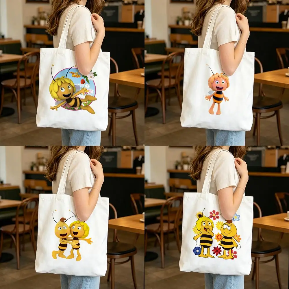La Abeja Maya Bolsas de almacenamiento Maya the Bee, bolsa de compras, bolso de lona ligero, ideal para uso diario, compras y viajes