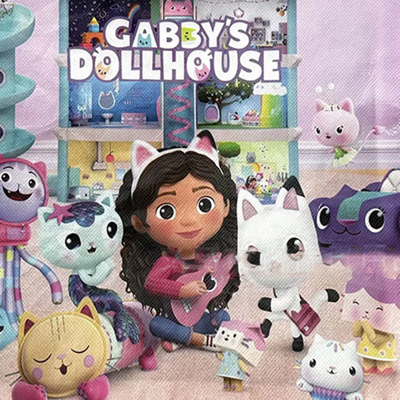 حقيبة ظهر رياضية برباط من Gabby Dollhouse حقيبة ظهر للسفر في الهواء الطلق للفتيات ذات سعة كبيرة حقيبة مستحضرات تجميل من القماش #4