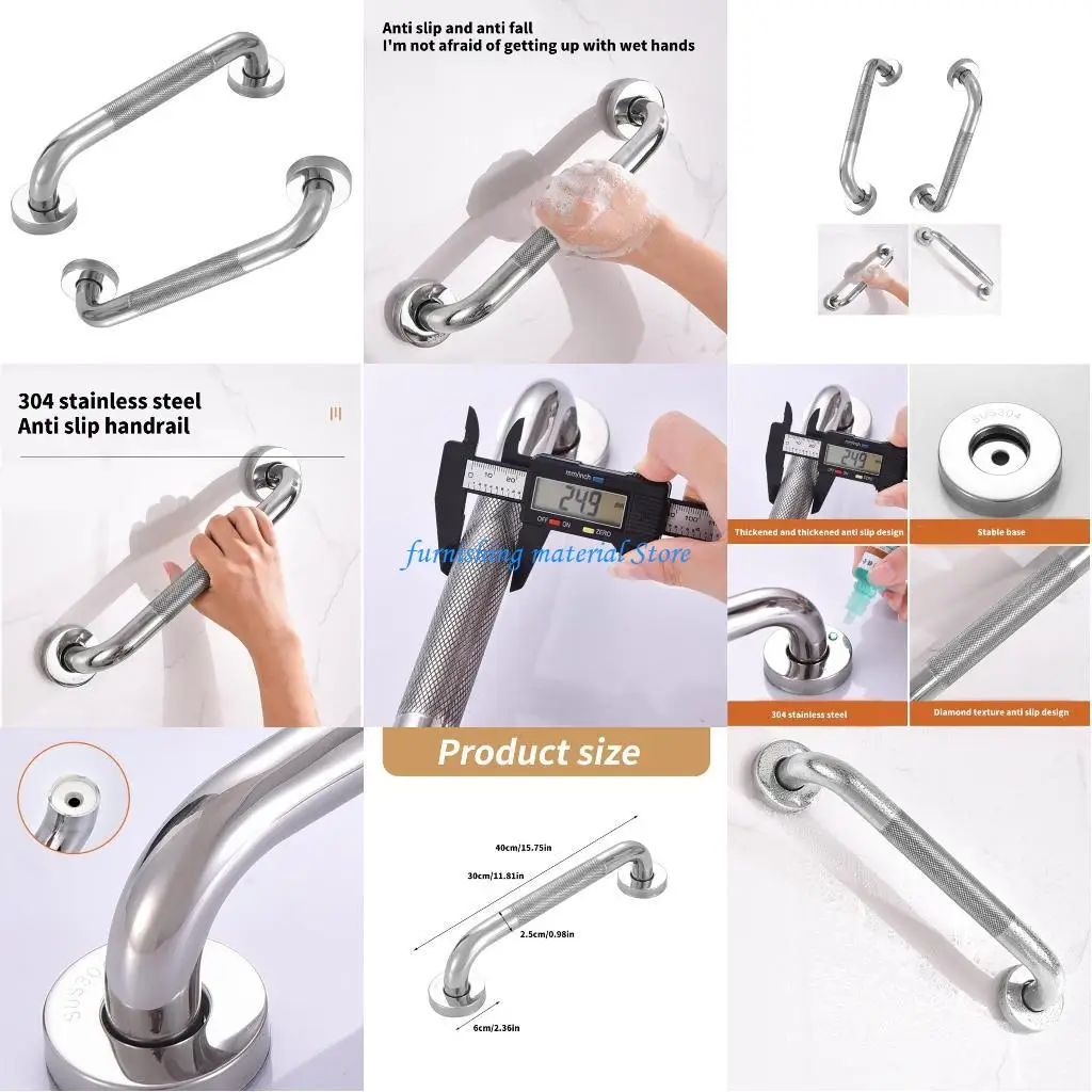 

Y5GD Safety Support Bathroom Handles Stainless Steel Not Slip Handrails for Bathroom