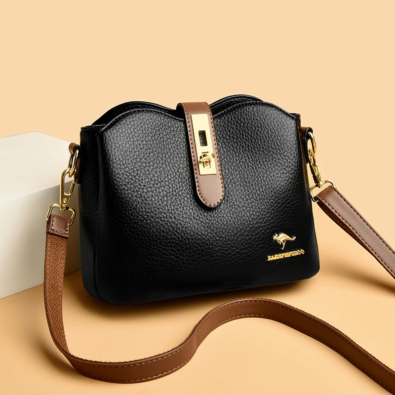 

3-layer Large Capacity Handbags Crossbody for Women Designers High Quality PU Leather Fashion New Messenger Shoulder Bag