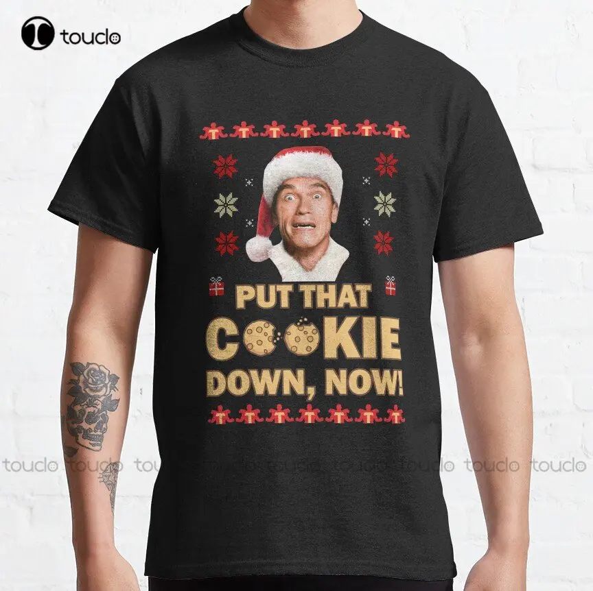 Put Down That Biscuit Christmas Jingle All The Way Xmas Jingle Bells Classic T-Shirt Grey Shirt Creative Funny Tee Xs-5Xl