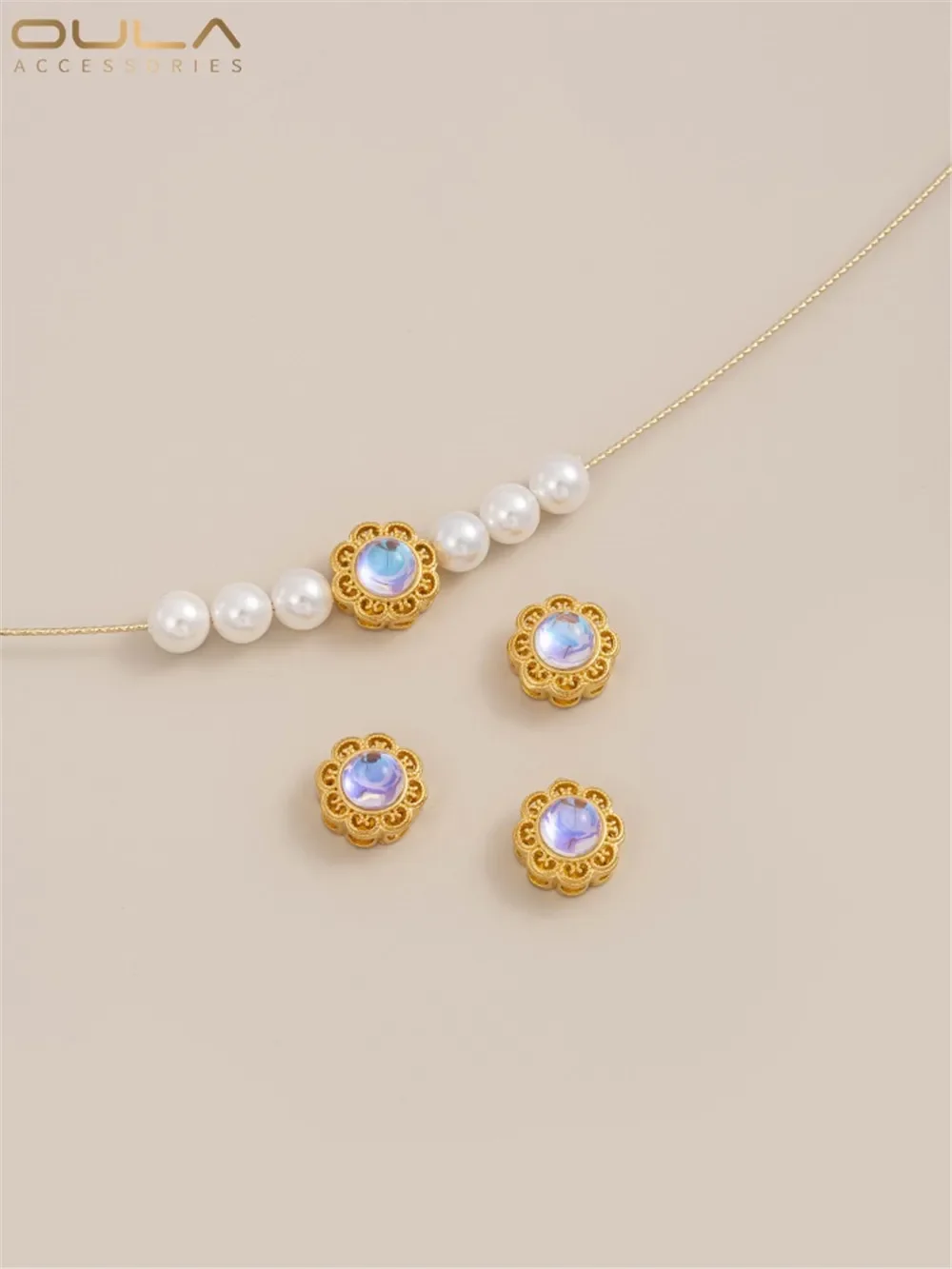 

Shajinqiang Inlaid Pearl DIY Handmade Bead Accessories Transport Bead Ball Pendant Accessories Pendant