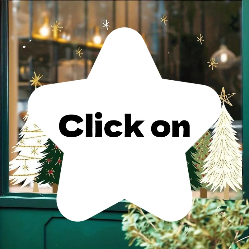 3PCS Christmas Window Stickers Xmas Tree Cartoon Glass Decal Merry Christmas New Year Holiday Decorations for Home