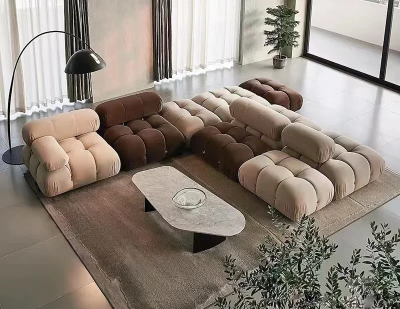 

A Direct Sale Modern Sofa Set L-shape Cashmere Velvet Modular Combination Sofa for Villa Hotel Living Room