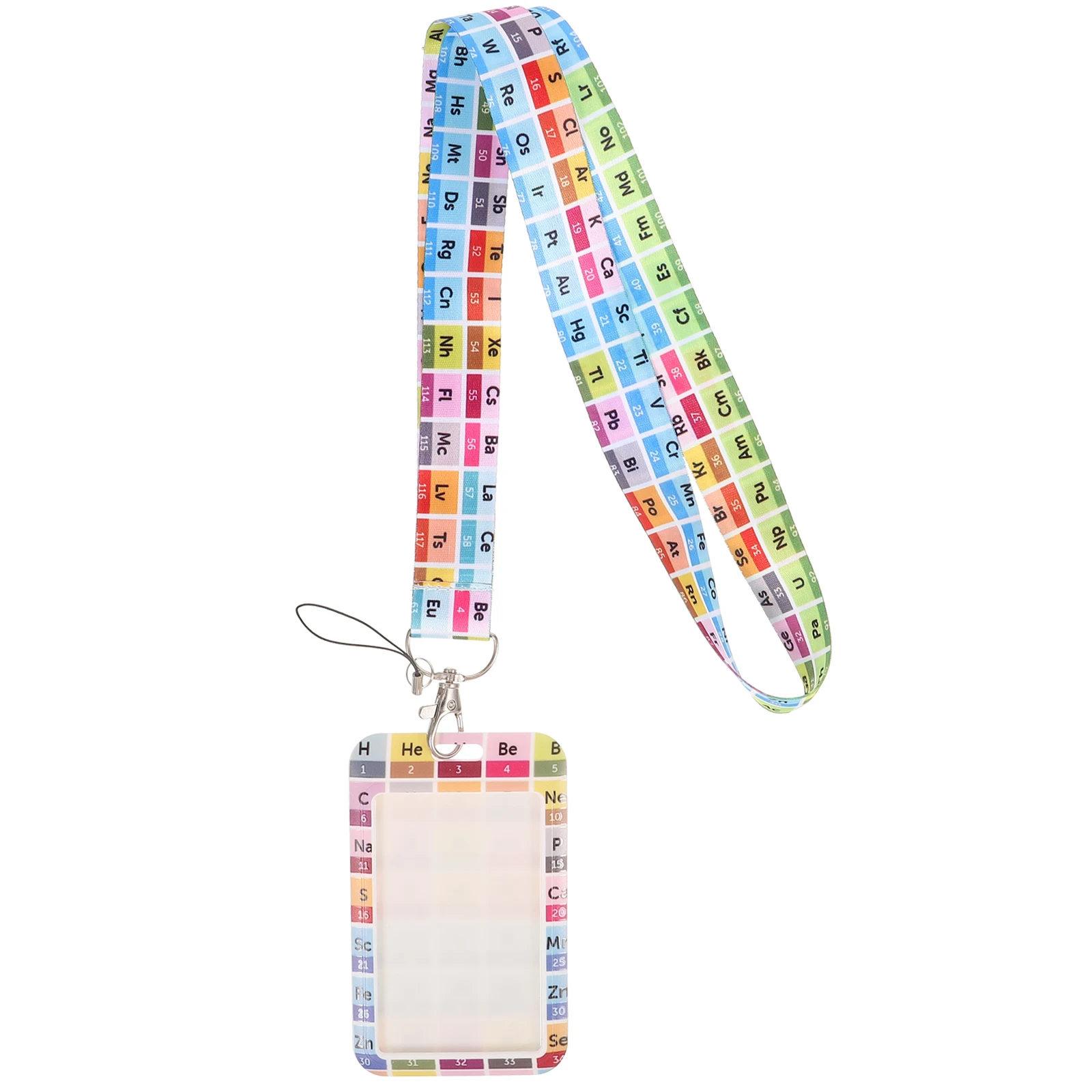 

Multifunction Id Badge Holder Lanyard Chemical Element Pattern Lightweight Portable Card Sleeve Credit Bus