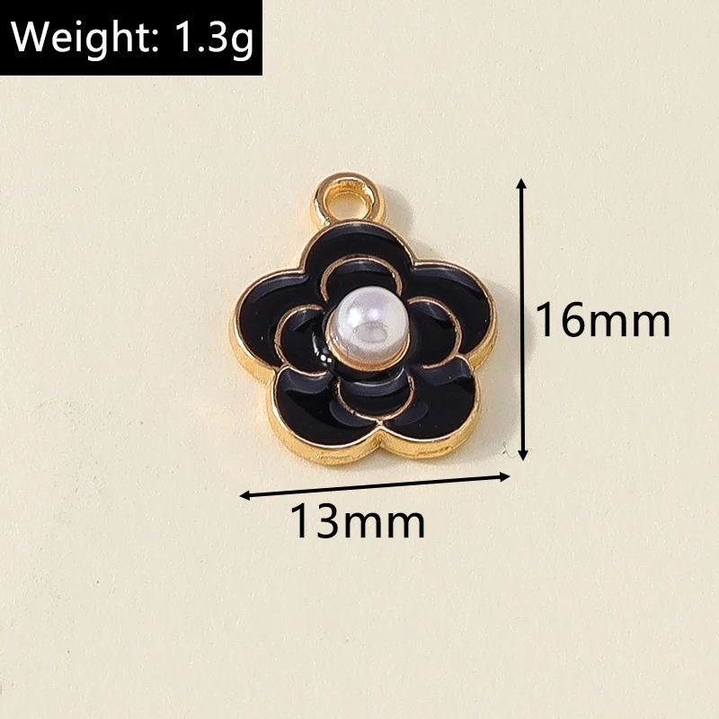 20 Stück niedliche bunte Emaille-Blumenanhänger für die Schmuckherstellung, Tropfenohrringe, Halsketten, Armbänder, DIY-Bastelzubehör ﻿ – Detail 15