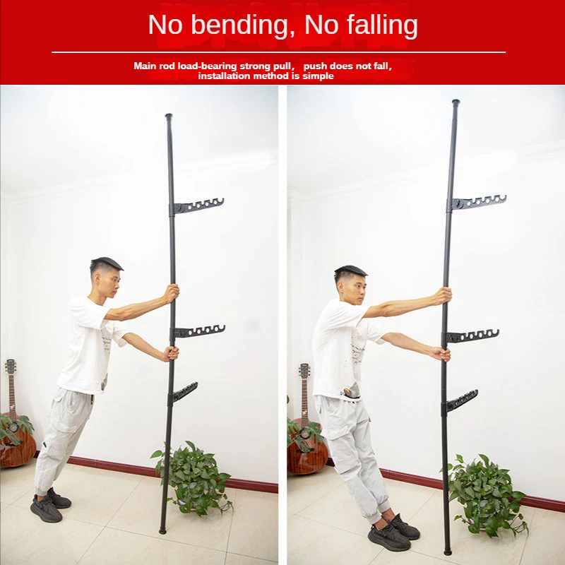 Clothes Rack Foldable Adjustable Telescopic Wardrobe Organiser Hanging Rail Bedroom Storage Shower Curtain Towel Rod