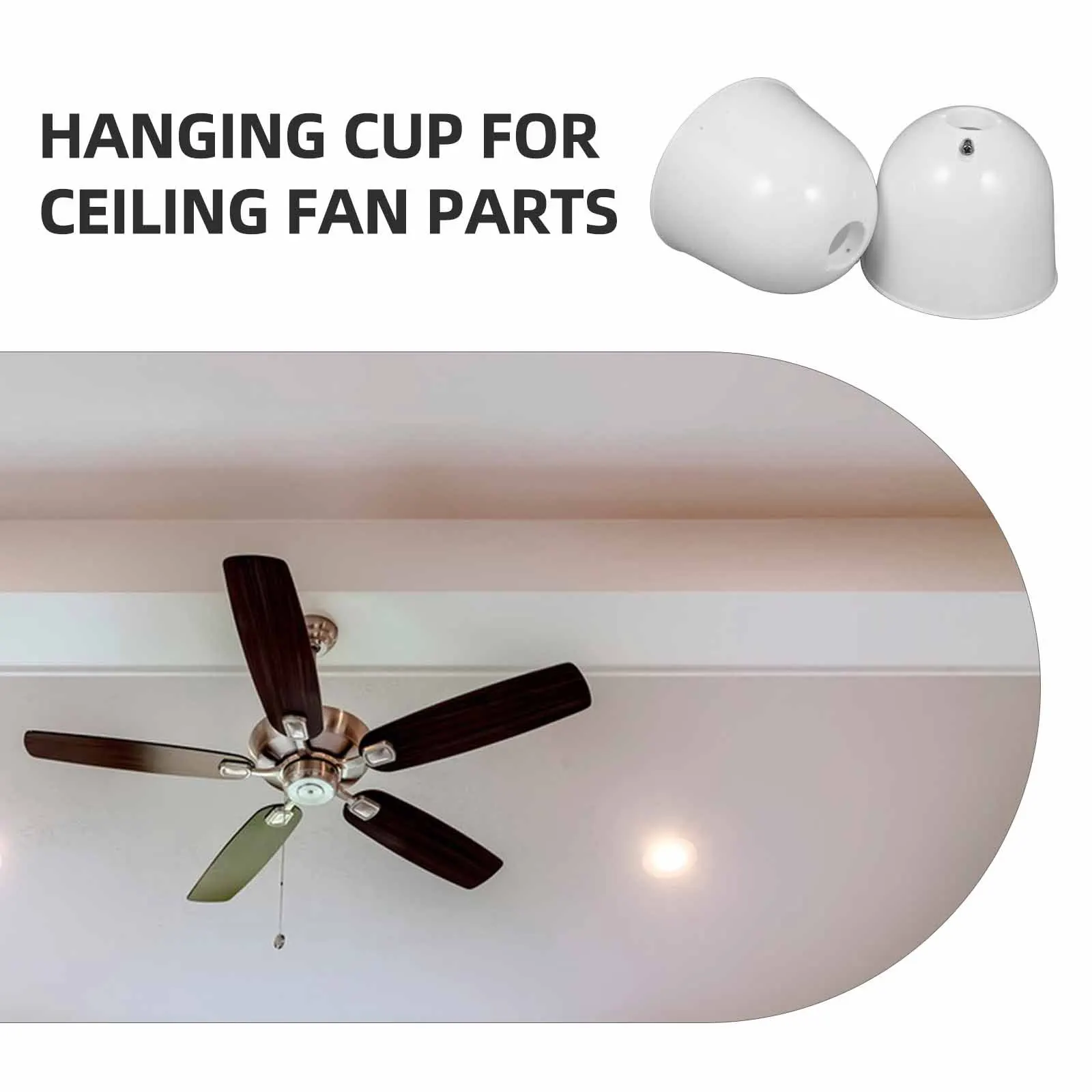 

2Pcs Ceiling Fan Accessories Plastic Fan Canopy 2.2cm Hole Dust Cover Replacement for Universal Fit Easy Install Compact Design