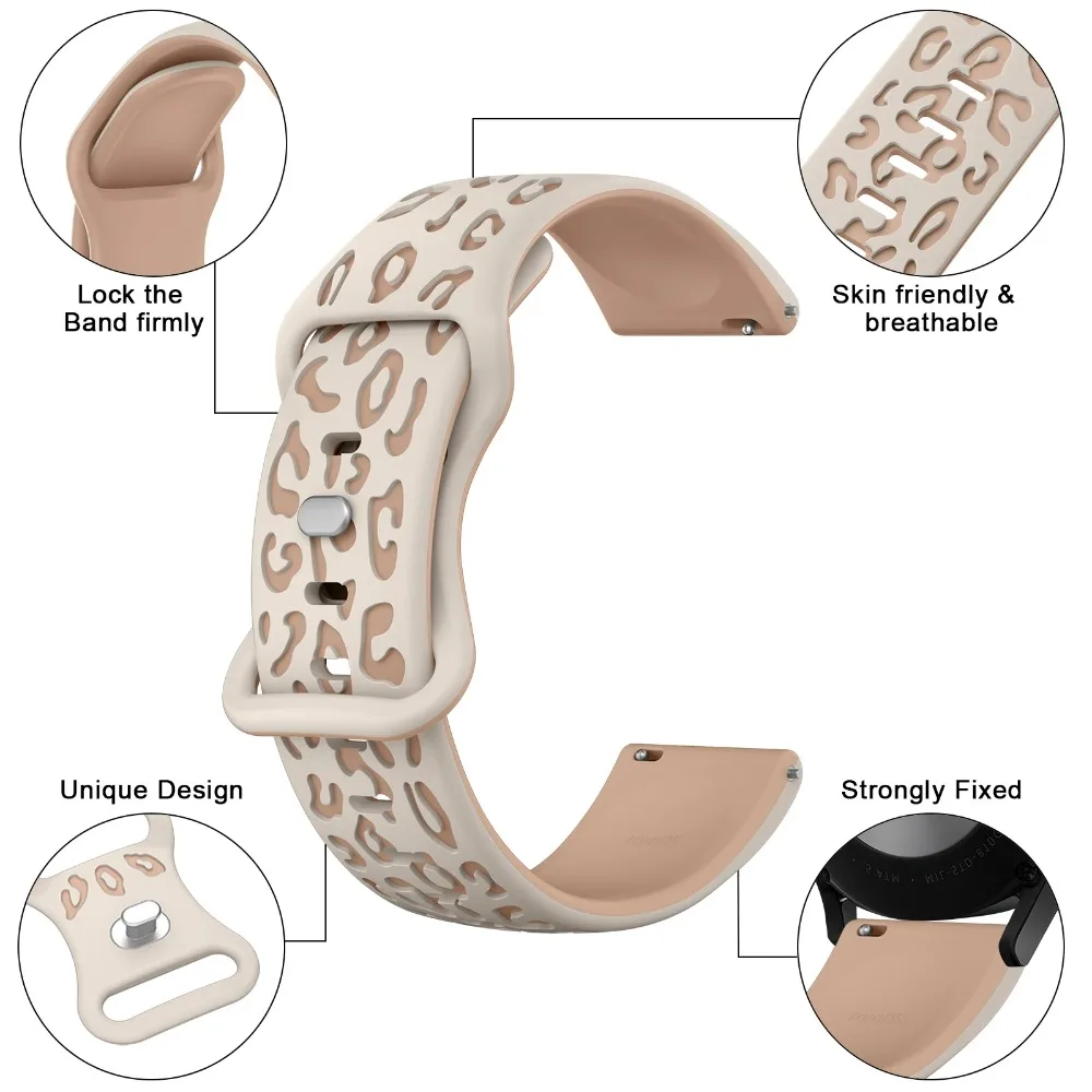 Silicone Leopard Strap For Xiaomi Watch S4 S3 S2 S1 Active Pro Sport Edition/Redmi Watch 5 Active/5 Lite Replacement Band