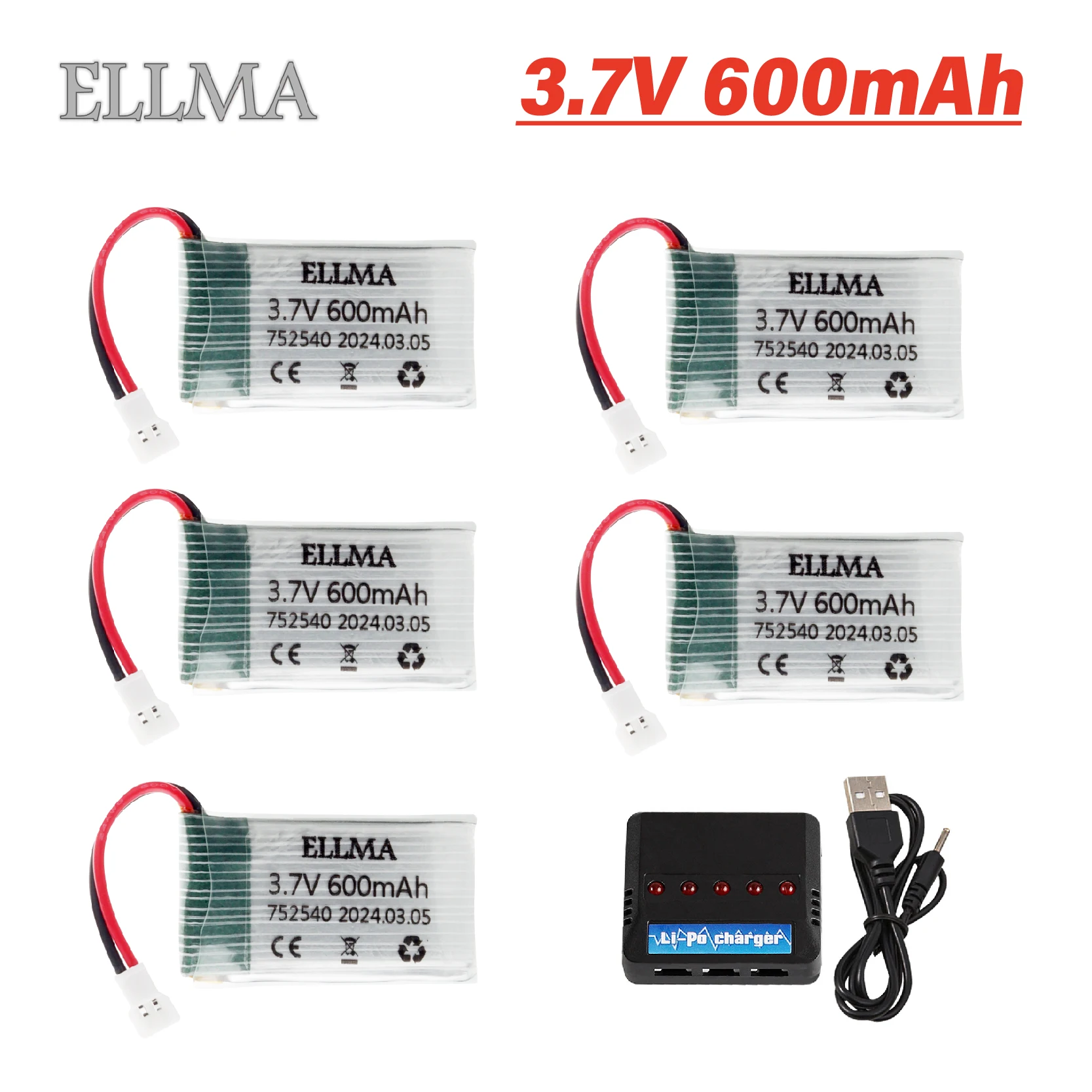 600mAh Drone Battery RC Quadcopter Helicopter Battery 3.7V Rechargeable Lipo Battery For Syma X5C X5C-1 X5 X5SW