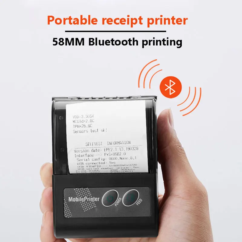 58mm Mini Thermal Printers Portable Printer Android IOS Windows Machine Wireless USB Bluetooth For Small Business Label Printer