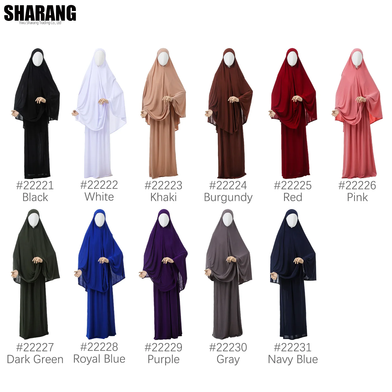 Jersey-Gebetsset, dehnbar, EID, Ramadan, Islam, muslimische Frauen, Satin, Seil, Instant-Hijab, Khimar-Rock, 2-teilig, Jilbab – Detail 1