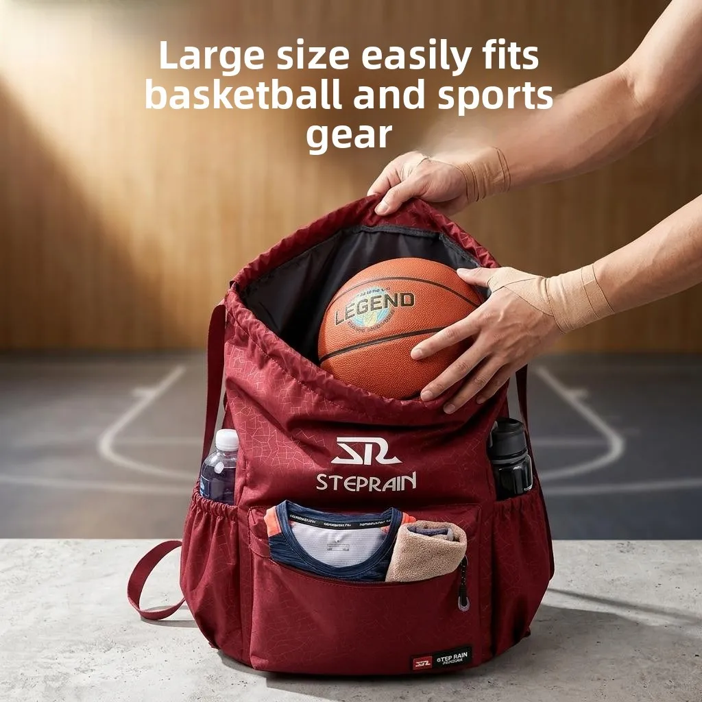

Large Capacity Unisex Sports Bag Fitness Training Backpack Drawstring Closure Storage Bag Basketball Bag Dual Shoulder Design