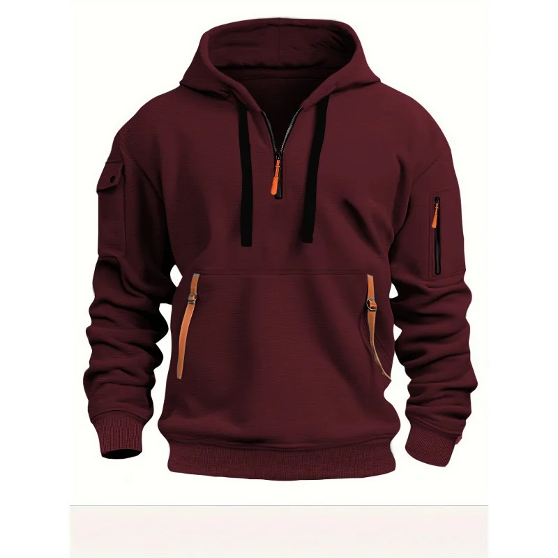 Men's coat 2024 crossover Spring and autumn hoodie sexmachine Hoodie zipper multi-pocket hoodie for men outdoor sports casual ja