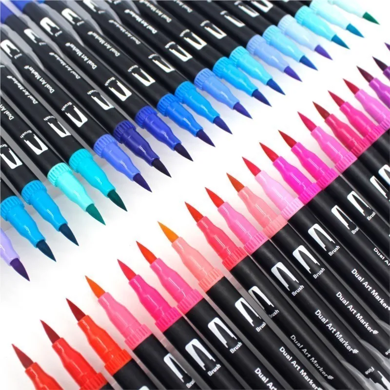 12/24/36/120 Colors Double Ends Manga Art Brush Pen Set Pencil Watercolor Art Markers Fineliner Calligraphy Pens Art Supplies