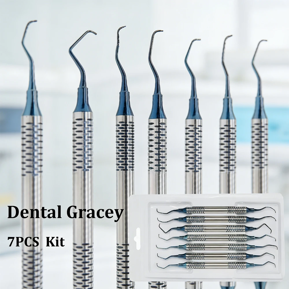 

7 Pcs Dental Scaler Set for Subgingival Scaling Calculus Removal Teeth Cleaning Periodontal Oral Care Instruments Tools