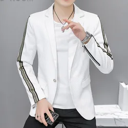 New Brand Men Blazer Personality Wild Men's Suit Jacket High Quality Fashion Slim Fit Warm Blazer Coat Male M-3XL