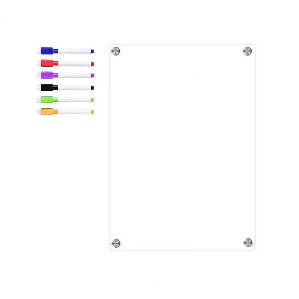 Tablero de mensajes acrílico, planificador magnético, juego de calendario semanal con rotuladores coloridos para nevera