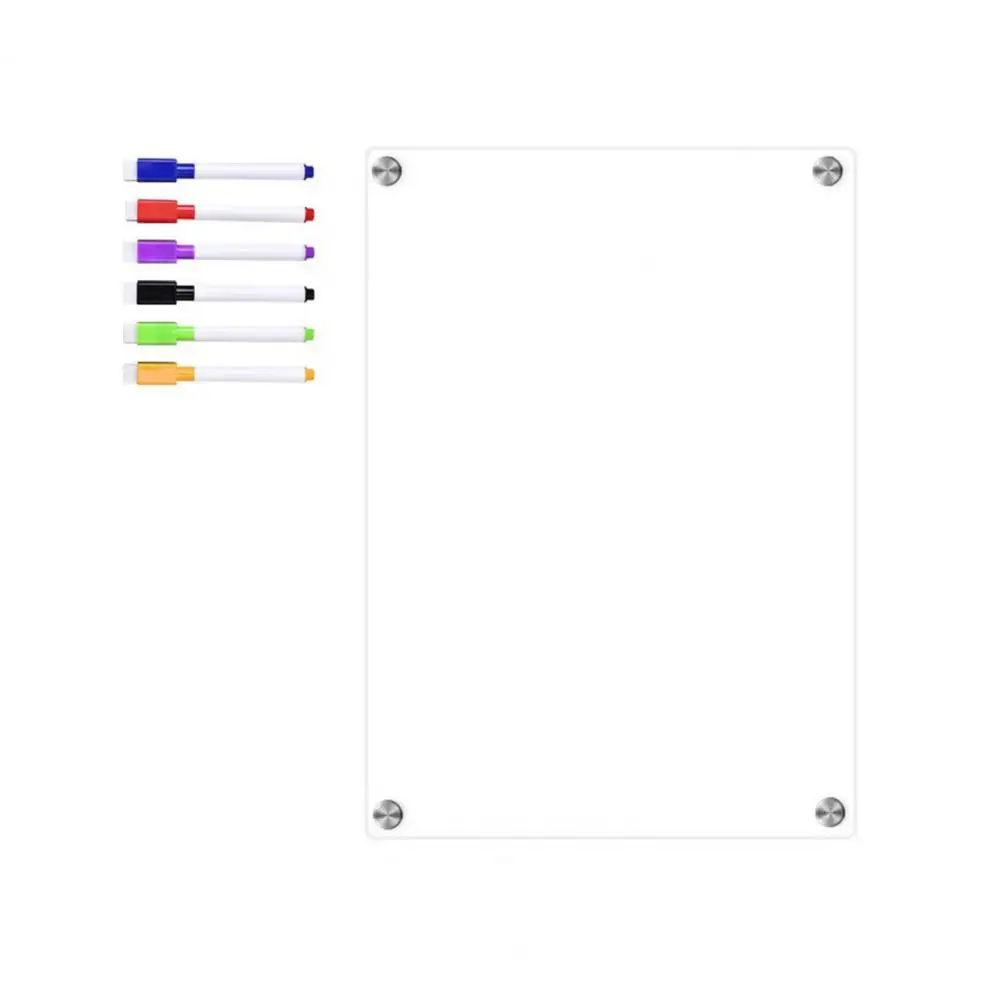 아크릴 마그네틱 메시지 보드, 아크릴 플래너, 주간 달력 세트, 냉장고용 다채로운 마커 펜
