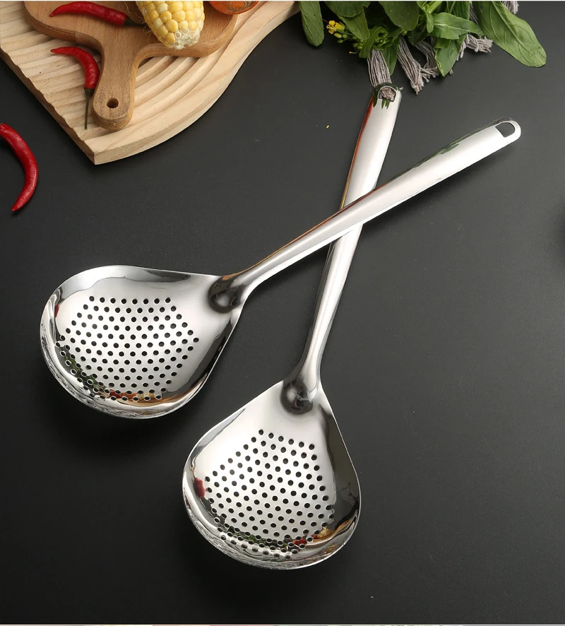 1Pc Colino In Acciaio Inox Cucchiaio Utensili Da Cucina Colino Da Cucina Cucchiaio Filtro Colino Per Alimenti Scoop Perforato Skimmer Strumento Da Cucina