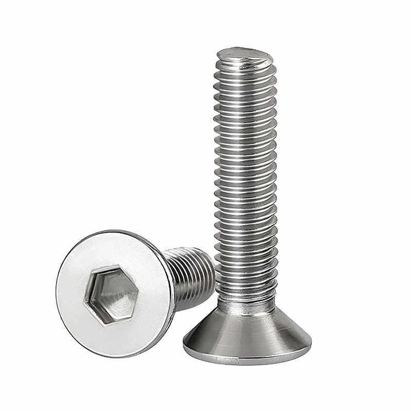 10PCS 304 Stainless Steel Countersunk Allen Head Screws, M3/M4/M5 Hex Socket Bolts for Fastening & Repair
