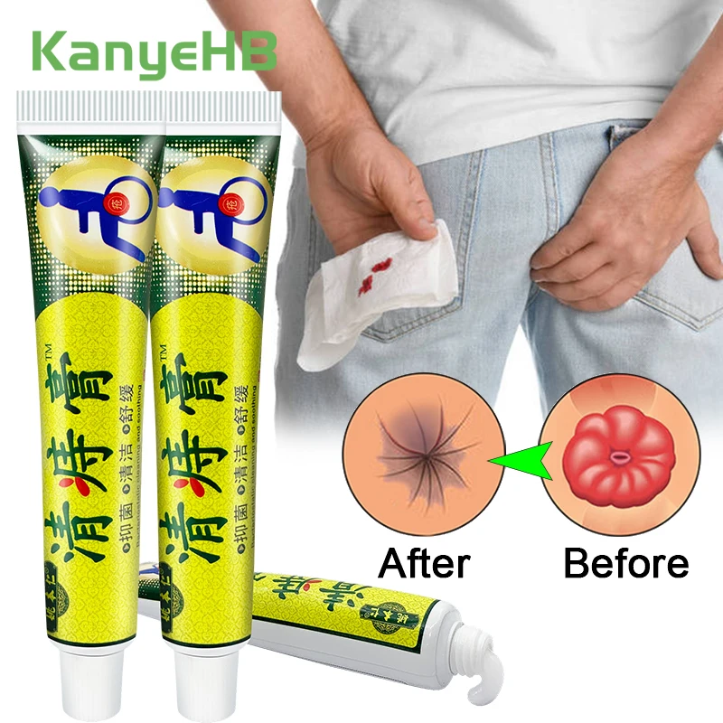 

3Pcs Chinese Herbal Hemorrhoids Ointment Internal Piles External Anal Fissure Relieve Anus Swelling Bleeding Pain Cream A954