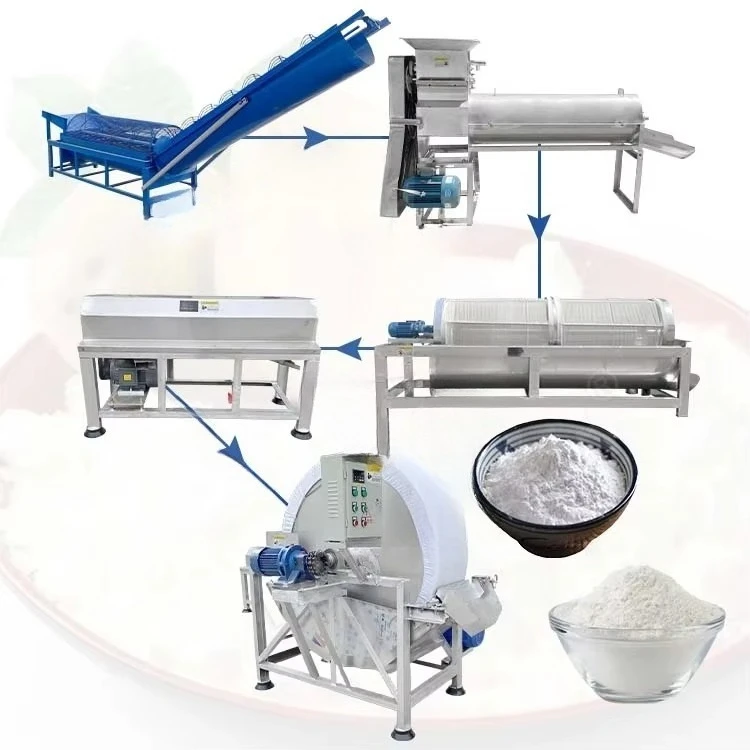 Línea de Producción Industrial Completa de Yuca, Máquina de Procesamiento de Harina de Yuca, Máquina para Hacer Almidón de Papa