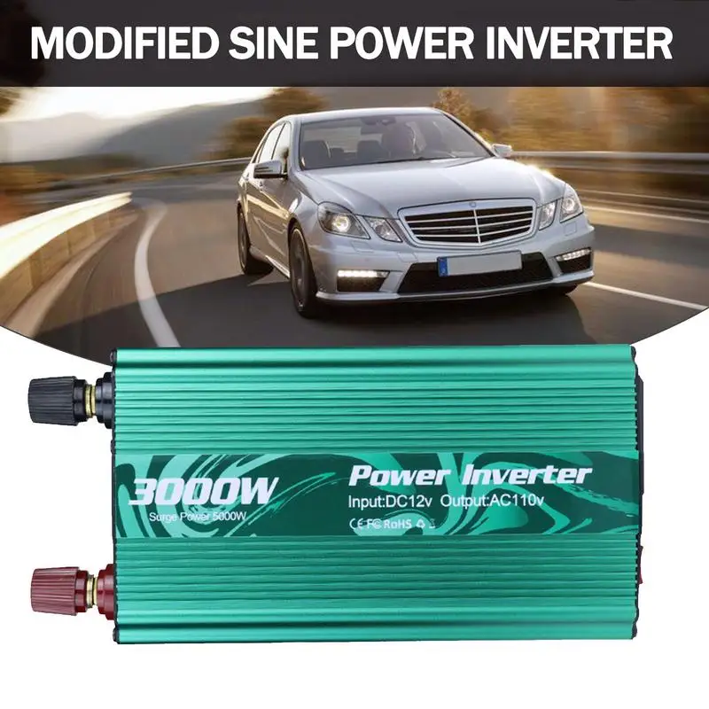 3000W 12V Power Inverter DC 12V To AC 110V 220V Power Inverter Pure Sine waves USB Power Output For Solar Adapter Car Inverter