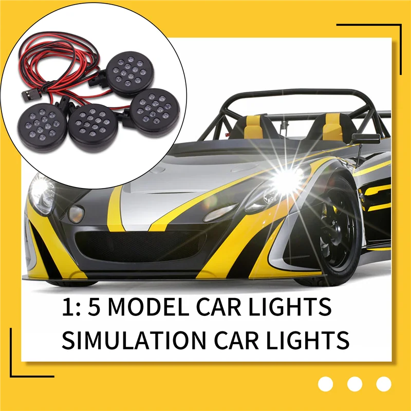 A19Q-4 LED ライト受信機キットプラスチックシェルロータスヘッドライト 1/5 HPI バハ Rovan キングモーター 5B RC カーパーツアクセサリー