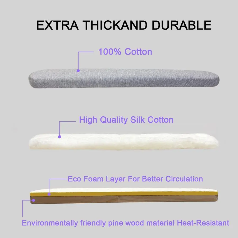 Tábua de Passar Roupa Portátil com Base de Madeira para Alfaiate, Uso Doméstico e Lavanderias.