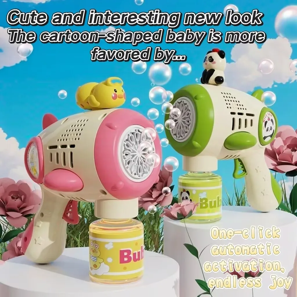 Handheld Panda Bubble Gun Handig poreus buitenfeest-entertainmentspeelgoed [zonder batterijen en zonder bellenwater]