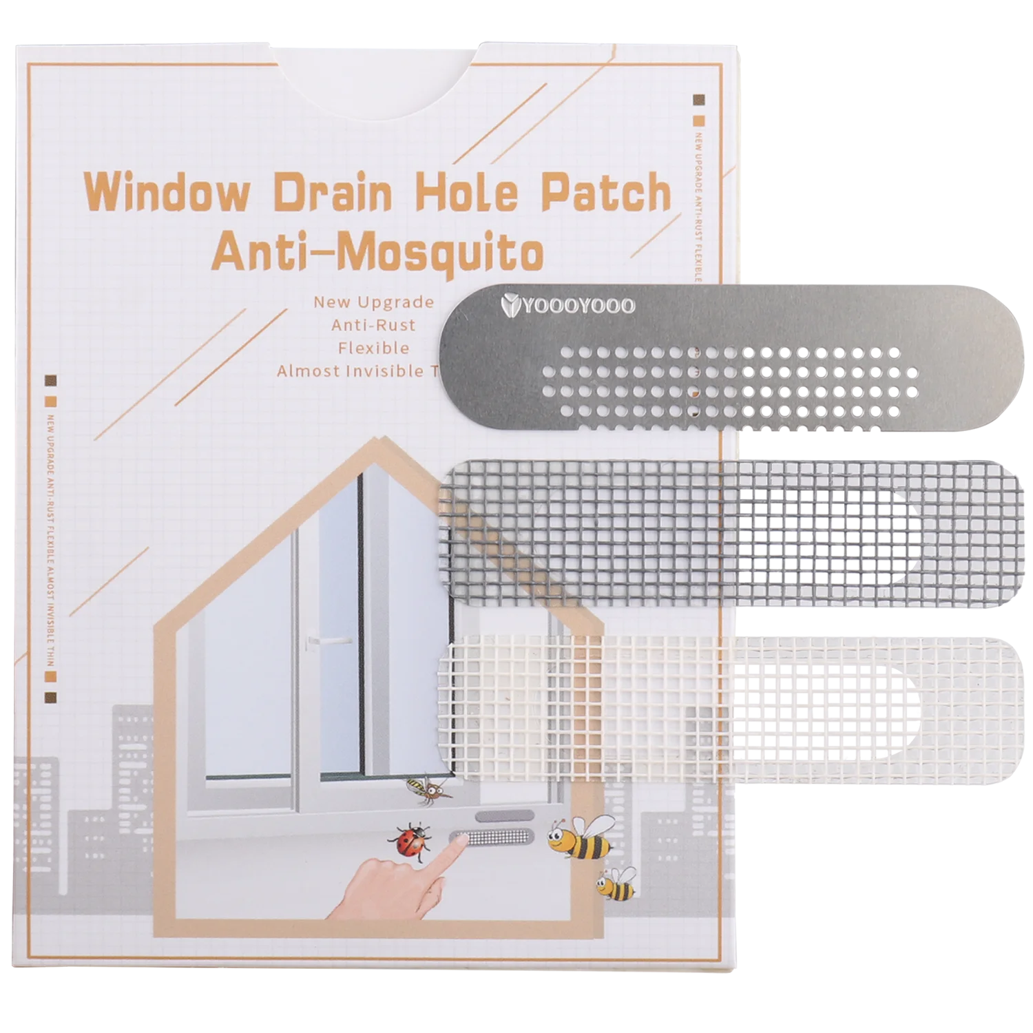 

Window Weep Hole Covers Screen Patch Adhesive Window Screen Hole Patch Kit Keep Mosquito Out Anti-Insect Fly Bug Net