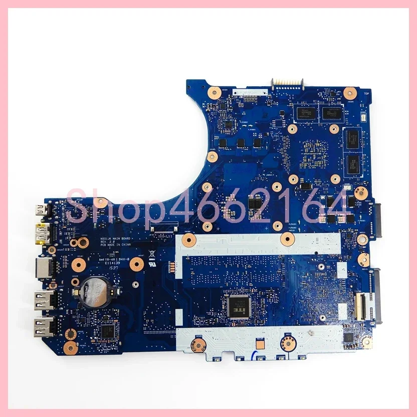 N551JK with i7-4710HQ CPU GTX850M-V2G GPU Mainboard For ASUS N551J N551JX N551JK N551JB G551JX G551J G551JK Laptop Motherboard