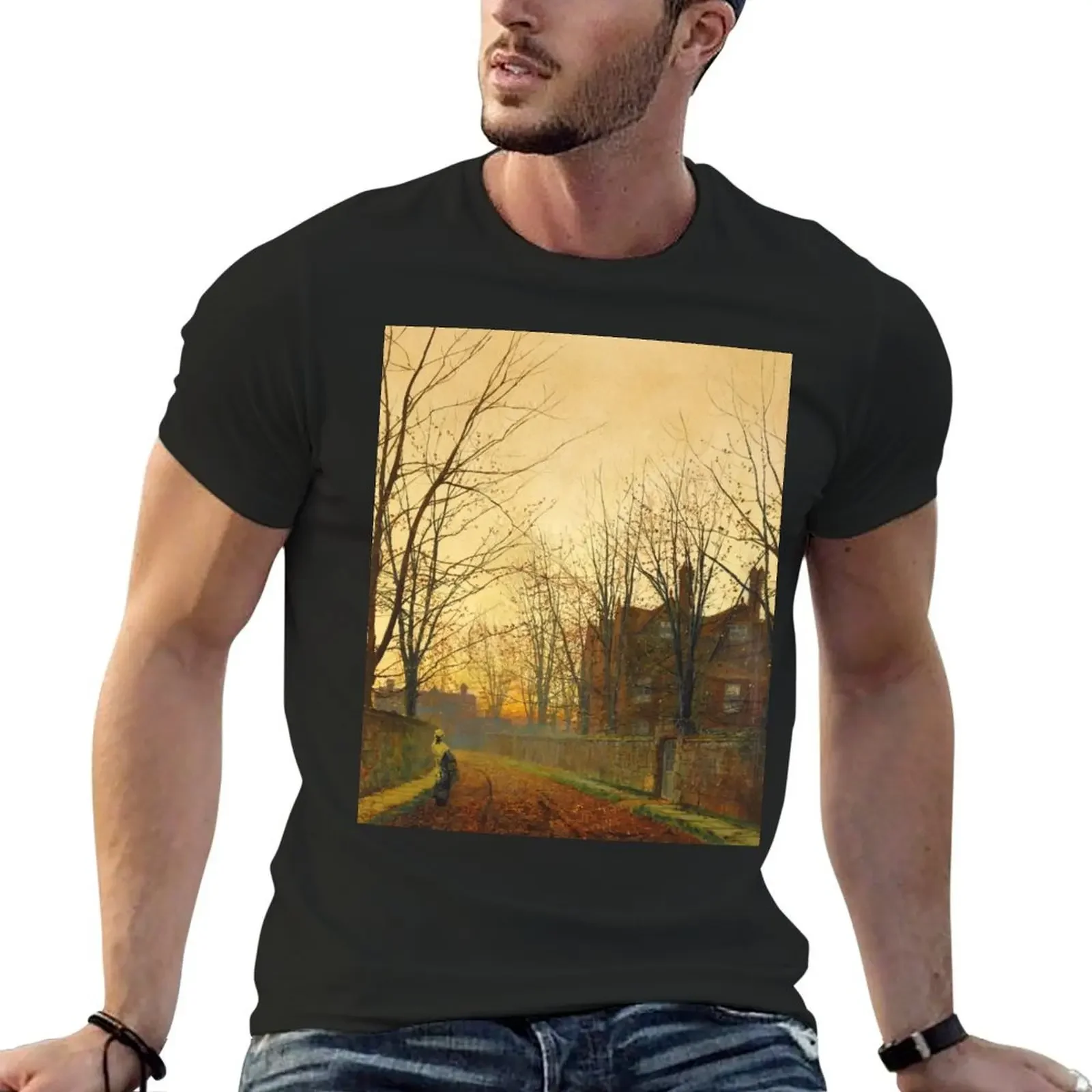 John Atkinson Grimshaw - Late October T-Shirt anime korean fashion animal prinfor boys mens fashion