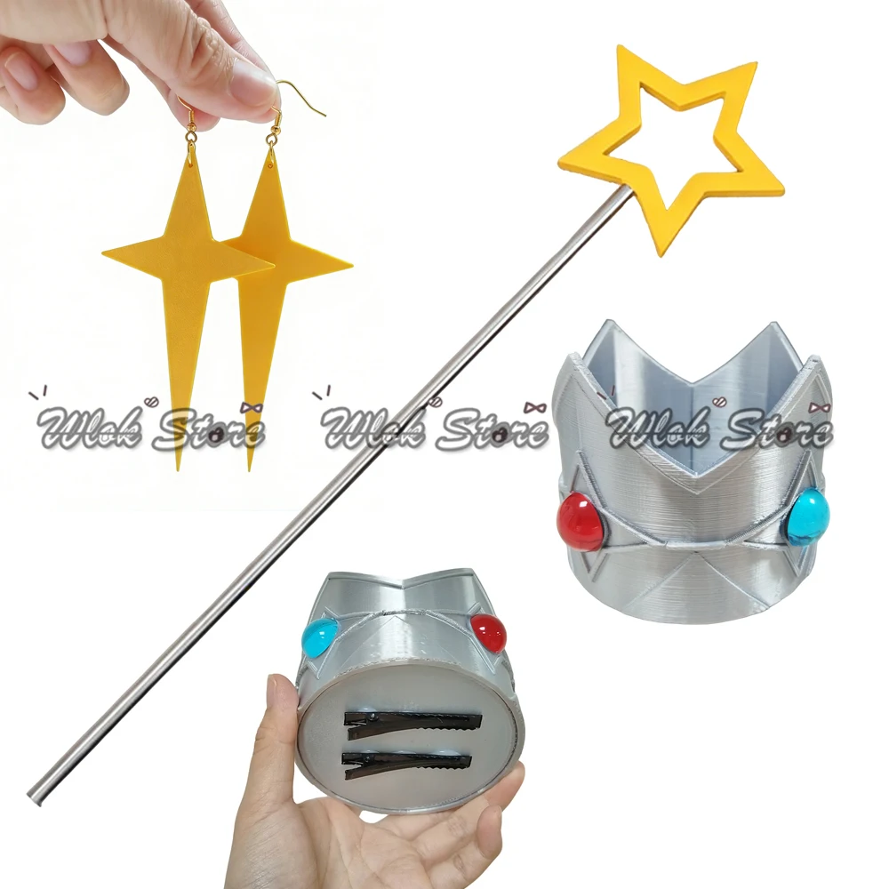 Anime Galaxy Princess Cosplay Accessories Princess Crown Star Magic Wand Earrings Women Halloween Party Carnival Role Play Props