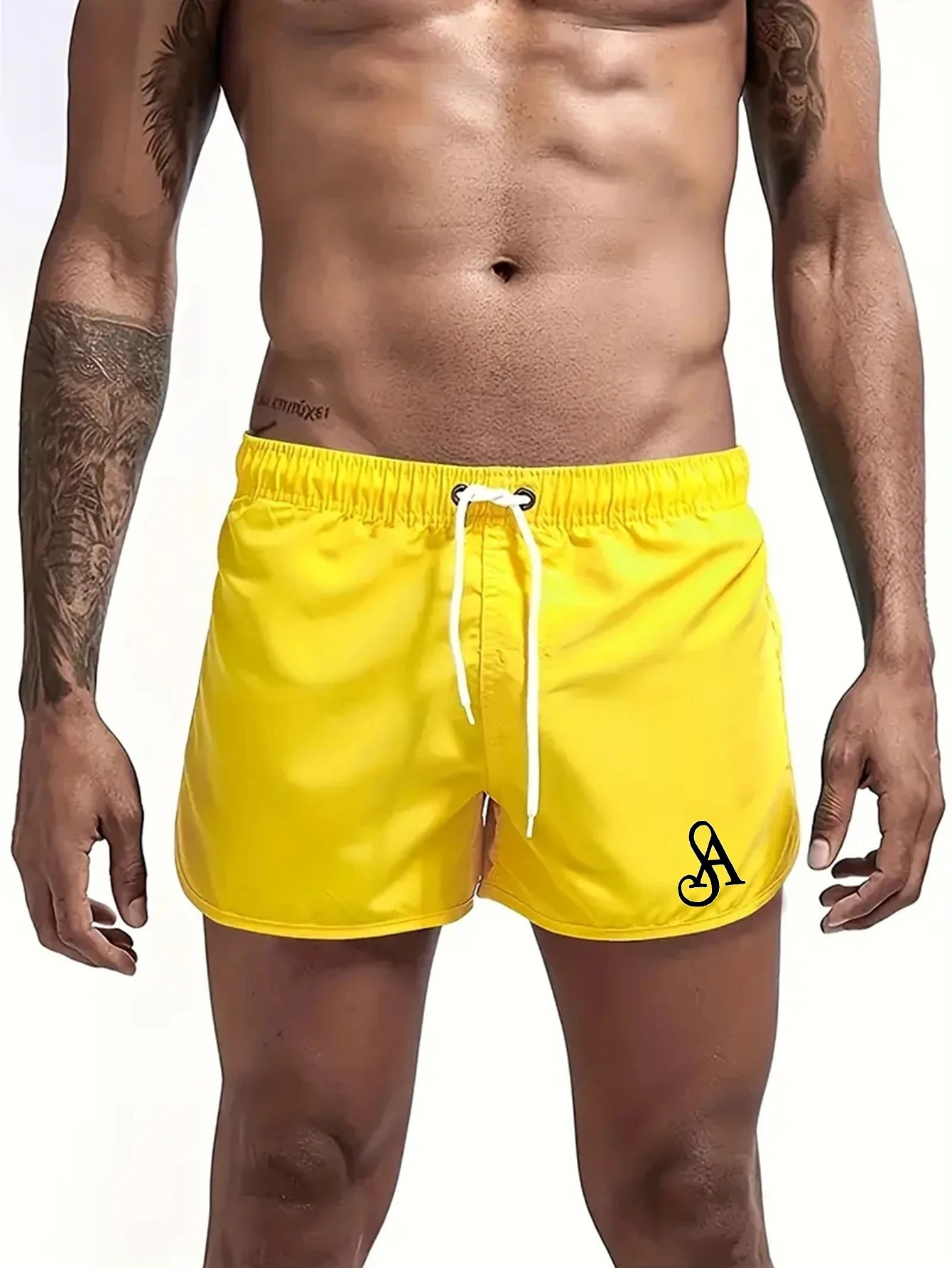 

Men's Beach Trunks Summer Swim Gym Pants Quick Drying Swimming Homme Surf Ventilate Drawstring Printing Casual Daily Shorts 2025