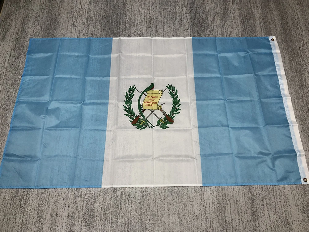 Guatemala flag 90x150cm 3x5fts double penetration 100% Polyester hanging banner Guatemala National Flag for home decoration