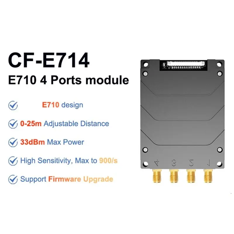 【THANKSGIVING DAY】RFID Reader Module CF-E714 902-928Mhz 4 Ports 15 Meter Long Range ISO 18000-6C For Warehouse And Timing Manage