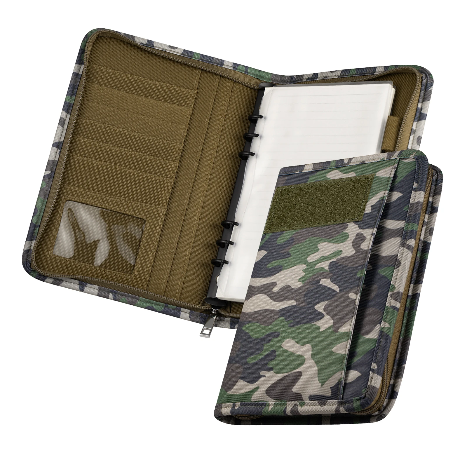 Kosibate Outdoor Padfolio Ring Binder with 80 Sheets of Loose-Leaf Paper Memorandum A5 Weatherproof Tactical Notebook