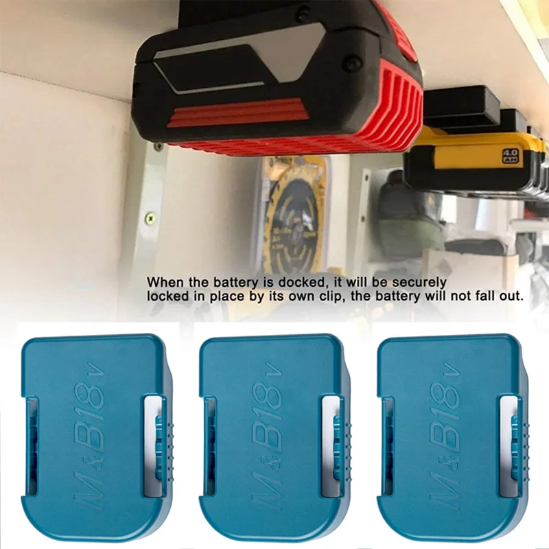 Imagem -02 - Suporte da Cremalheira do Armazenamento da Bateria Montagem da Parede da Bateria do Lítio Makita Bosch Dewalt Milwaukee 18v Peças
